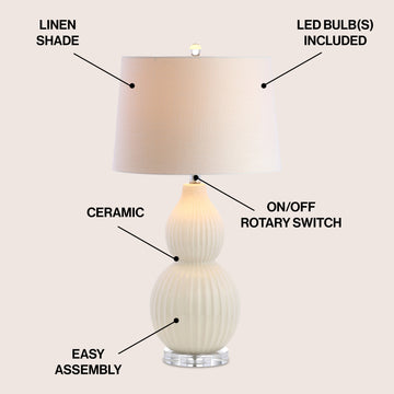 Thatcher 28.25" Ceramic LED Table Lamp - JONATHAN Y